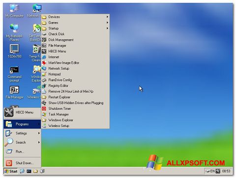 Ekrano kopija Hirens Boot CD Windows XP