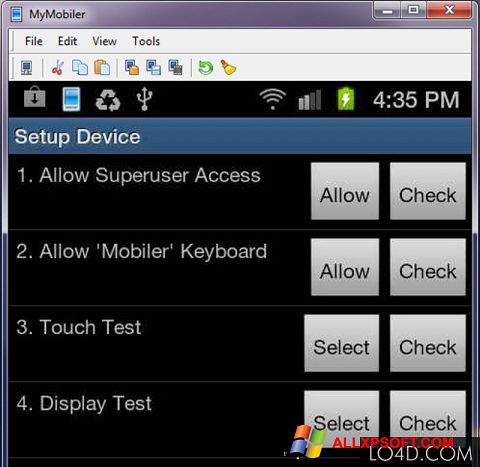 Ekrano kopija MyMobiler Windows XP