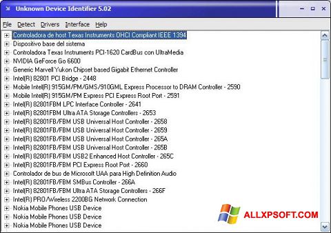 Ekrano kopija Unknown Device Identifier Windows XP