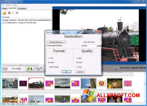 Ekrano kopija Bolide Slideshow Creator Windows XP