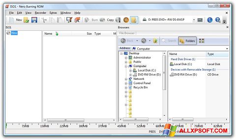 Ekrano kopija Nero Burning ROM Windows XP