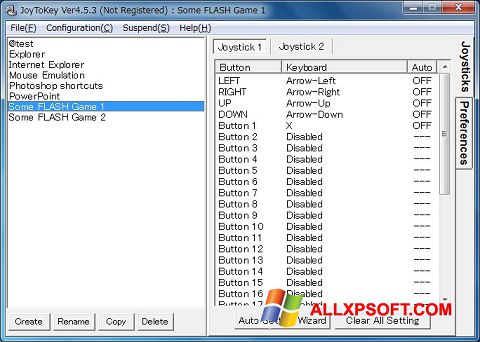 Ekrano kopija JoyToKey Windows XP