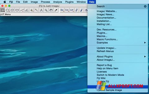 Ekrano kopija ImageJ Windows XP