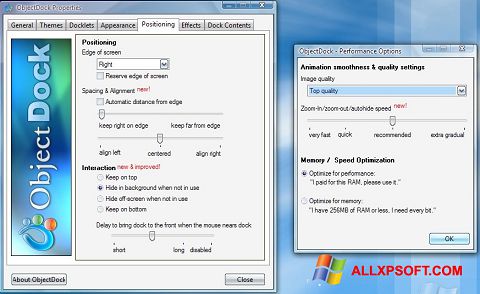 Ekrano kopija ObjectDock Windows XP
