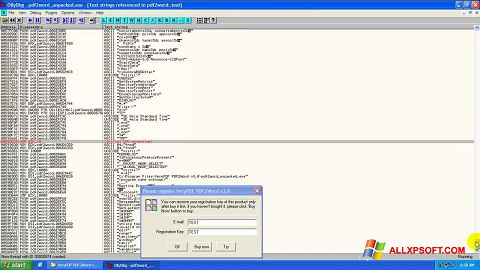Ekrano kopija PDF2Word Windows XP
