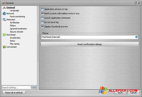 Ekrano kopija VSO Downloader Windows XP