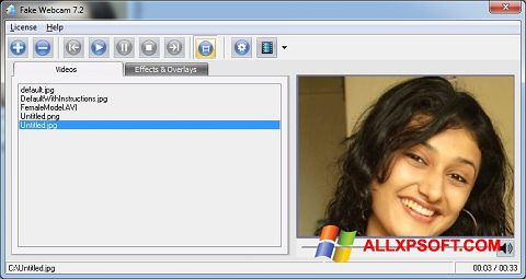 Ekrano kopija Fake Webcam Windows XP