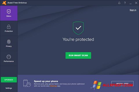 Ekrano kopija Avast Free Antivirus Windows XP