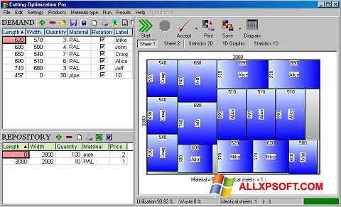 Ekrano kopija Cutting Windows XP