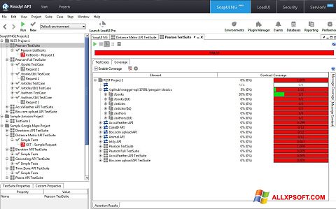 Ekrano kopija SoapUI Windows XP
