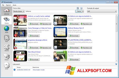 Ekrano kopija VDownloader Windows XP