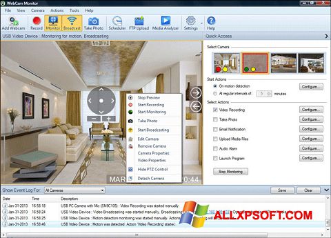 Ekrano kopija WebCam Monitor Windows XP