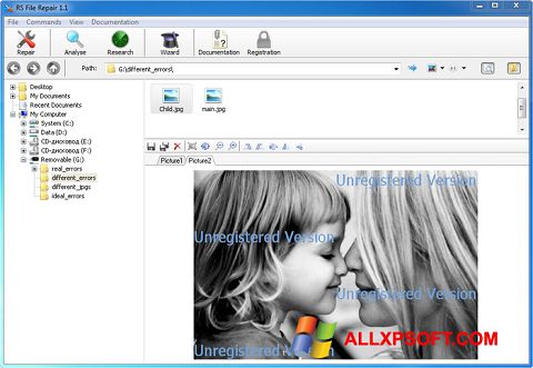 Ekrano kopija File Repair Windows XP