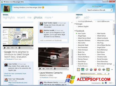 Ekrano kopija Windows Live Messenger Windows XP