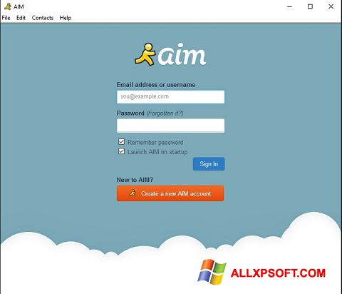 Ekrano kopija AOL Instant Messenger Windows XP