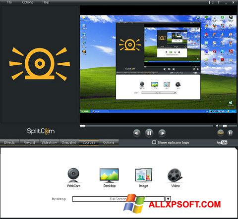 Ekrano kopija SplitCam Windows XP