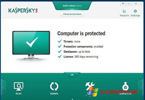 Ekrano kopija Kaspersky Free Antivirus Windows XP