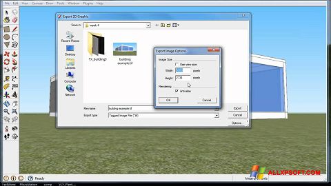 Ekrano kopija Google SketchUp Windows XP