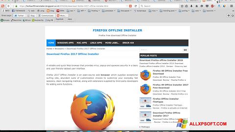 Ekrano kopija Mozilla Firefox Offline Installer Windows XP