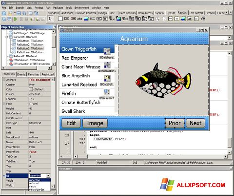 Ekrano kopija Lazarus Windows XP