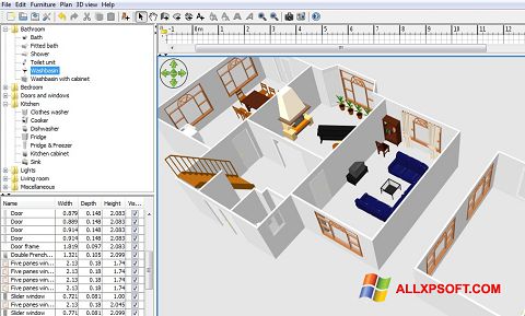 Ekrano kopija FloorPlan 3D Windows XP