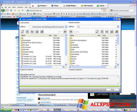 Ekrano kopija TeamViewer Windows XP