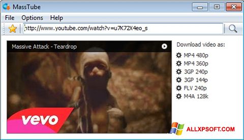 Ekrano kopija MassTube Windows XP