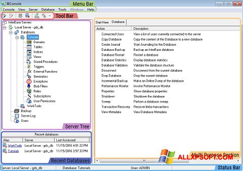 Ekrano kopija InterBase Windows XP