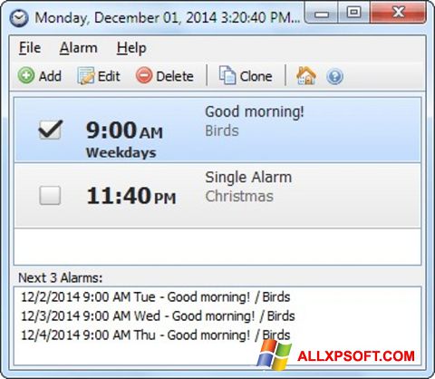Ekrano kopija Free Alarm Clock Windows XP