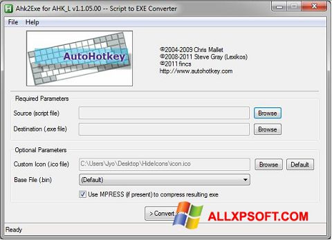 Ekrano kopija AutoHotkey Windows XP
