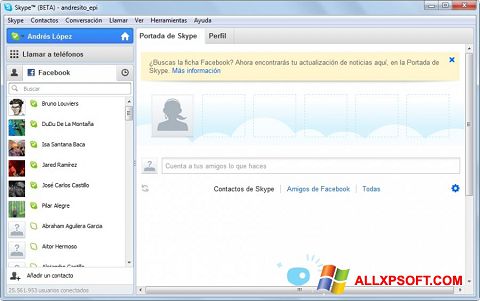 Ekrano kopija Skype Beta Windows XP