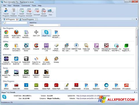 Ekrano kopija Revo Uninstaller Windows XP