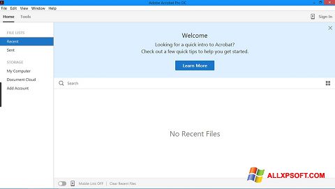 Ekrano kopija Adobe Acrobat Pro Windows XP