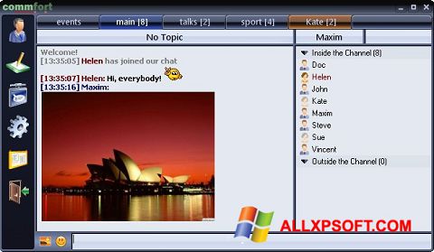 Ekrano kopija CommFort Windows XP