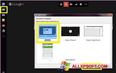 Ekrano kopija Hangouts Windows XP