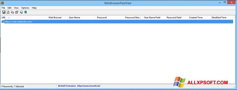 Ekrano kopija WebBrowserPassView Windows XP