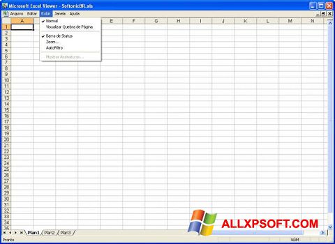 Ekrano kopija Excel Viewer Windows XP