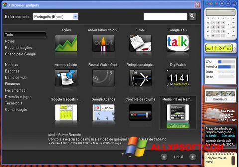 Ekrano kopija Google Desktop Windows XP