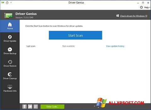 Ekrano kopija DriverScanner Windows XP