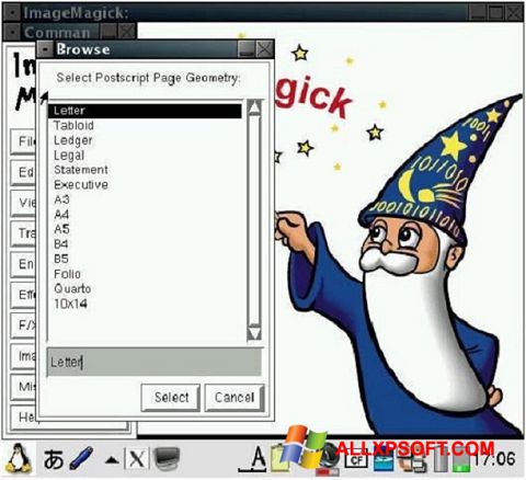 Ekrano kopija ImageMagick Windows XP