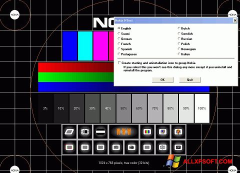 Ekrano kopija Nokia Monitor Test Windows XP