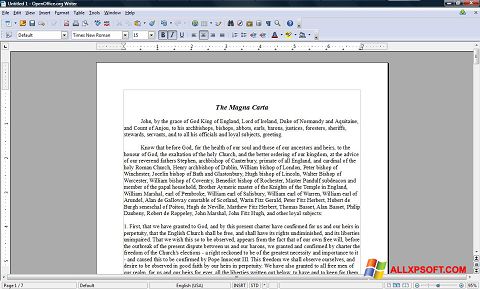Ekrano kopija OpenOffice Windows XP