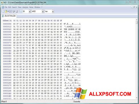 Ekrano kopija Hex Editor Windows XP