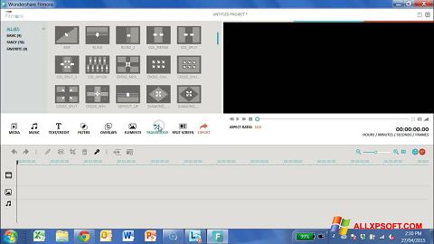 Ekrano kopija Wondershare Filmora Windows XP