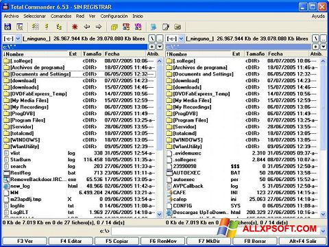 Ekrano kopija Total Commander Windows XP
