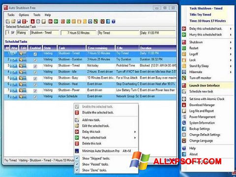 Ekrano kopija Auto ShutDown Windows XP