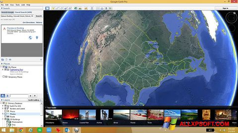 Ekrano kopija Google Earth Windows XP